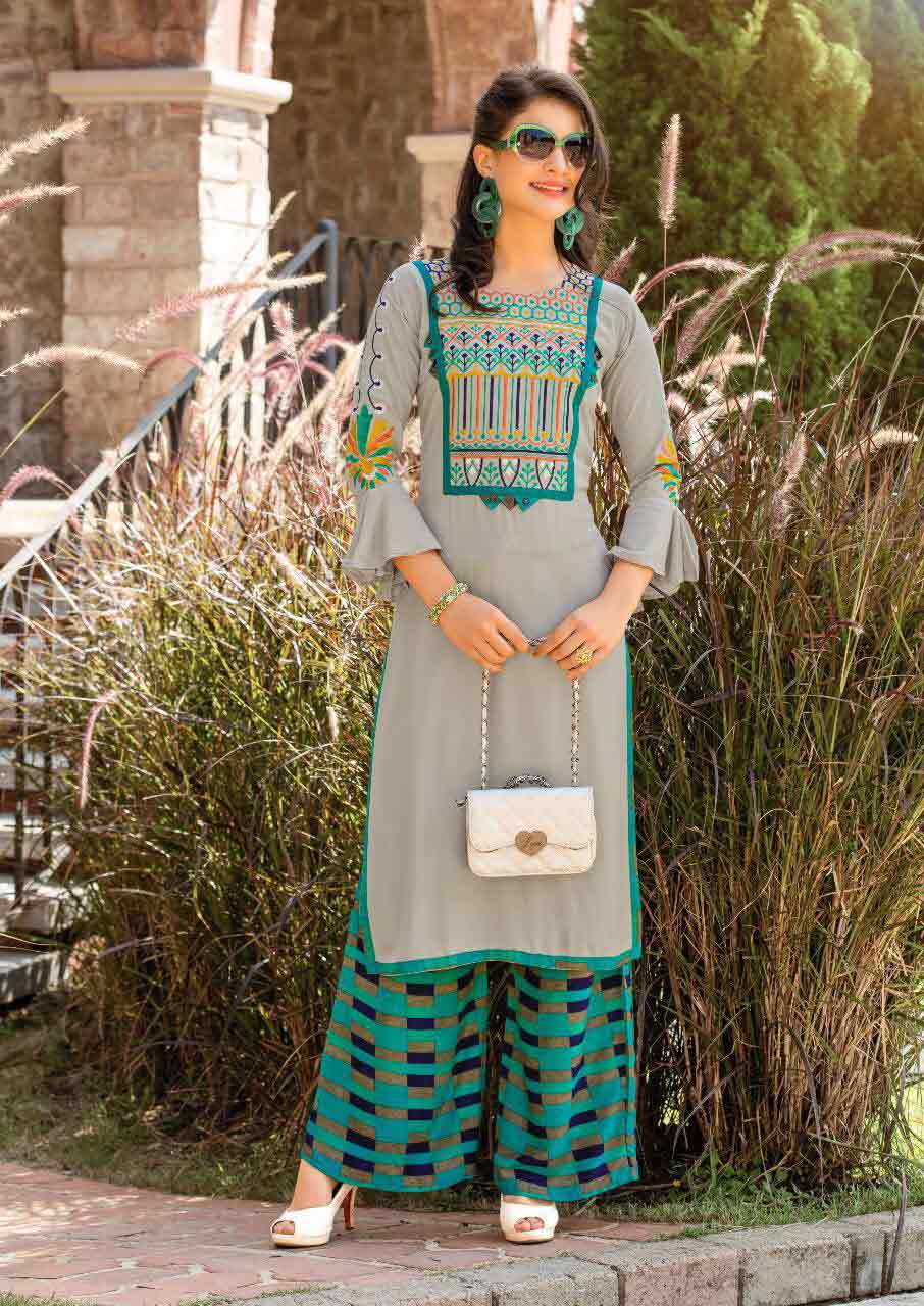 Rangjyot Parin Vol-1 Rayon Palazzo Kurti Sets Rangjyot Parin Vol-1 Rayon Palazzo Kurti Sets